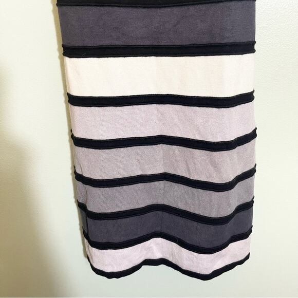 2B Bebe Womens Striped Square Neck Sleeveless Cross Back Dress Black White Large - Picture 11 of 13